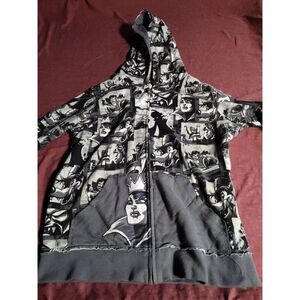 Official Disney Womens Full Zip Villian Comic Collage Fabric Jacket With Hood